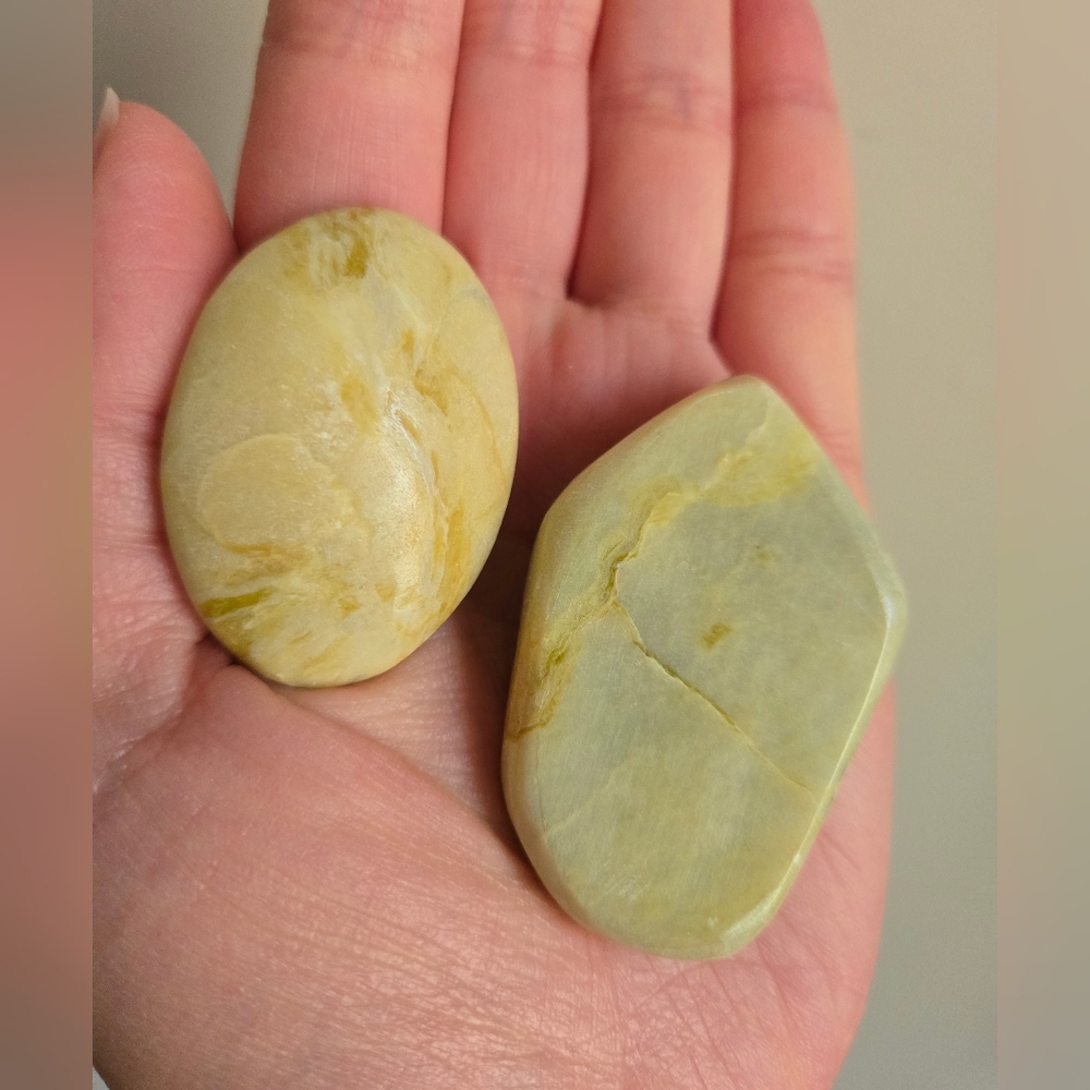 Two Healerite Palm Stones
